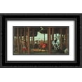 thumbnail image 1 of Sandro Botticelli 2x Matted 24x16 Black Ornate Framed Art Print 'The Story of Nastagio degli Onesti (second episode)', 1 of 2