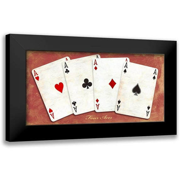Sandro, Ferrari 18x11 Black Modern Framed Museum Art Print Titled - Four Aces (Red)