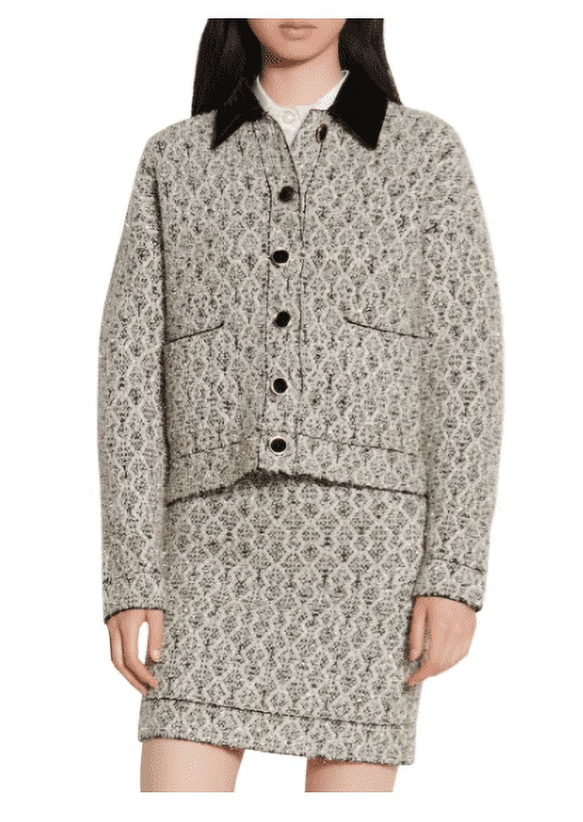 Sandro Women s Multi Jazy Cropped Metallic Tweed Jacket US 0