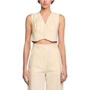 Sandro womens Cangie Linen-Blend Top, 4