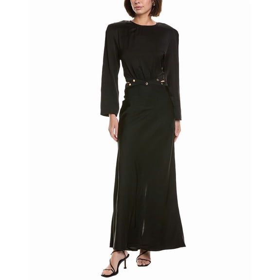 Sandro womens Maxi Dress, 40, Black
