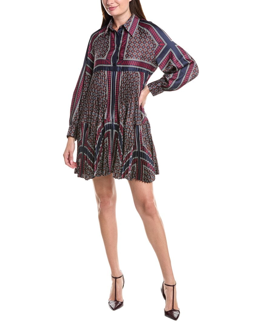 open lace back dress Sandro Scorpion fine knit mini dress with pleated detail main image 0