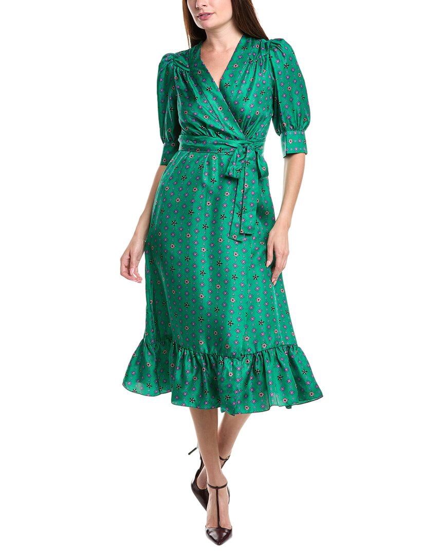 sandro green silk dress Sandro Jacquard Maxi dress