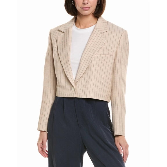 Sandro womens  Suit Blazer, 40, Beige