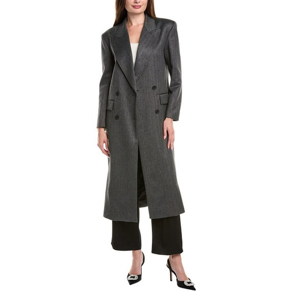 Sandro womens Wool-Blend Coat, 38, Grey