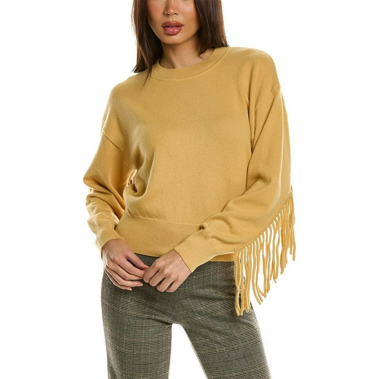 Sandro womens Wool Cashmere Blend Sweater 3 Yellow
