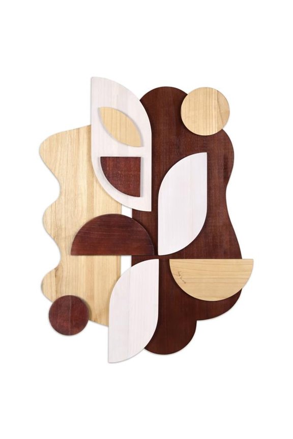 "Sands Serenade I" Hand Made & Hand Finished Dimensional Solid Paulownia Wood Abstracts Wall Art