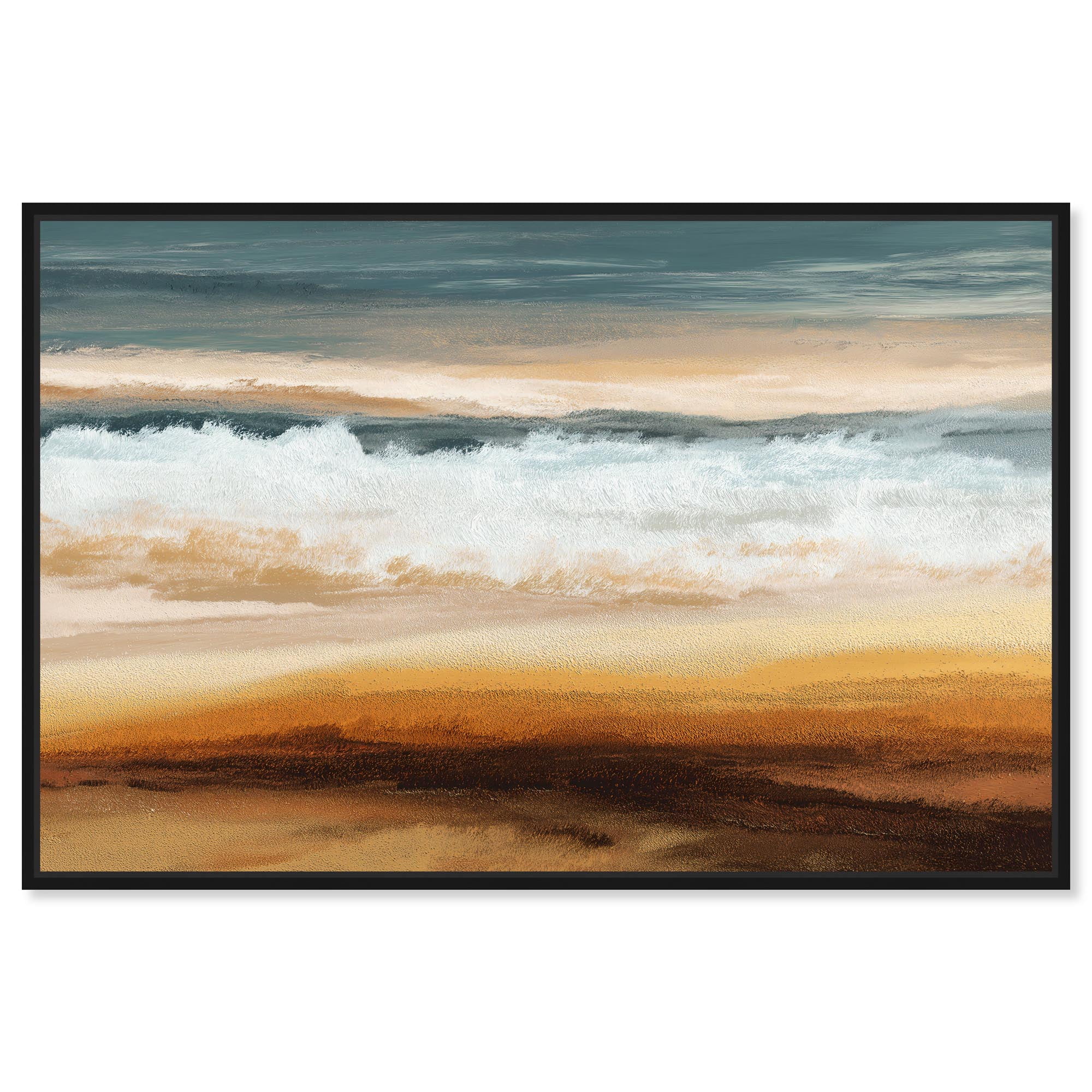 Sandspit Shoreline Canvas Print Coastal Bathroom Art by Art Remedy ...