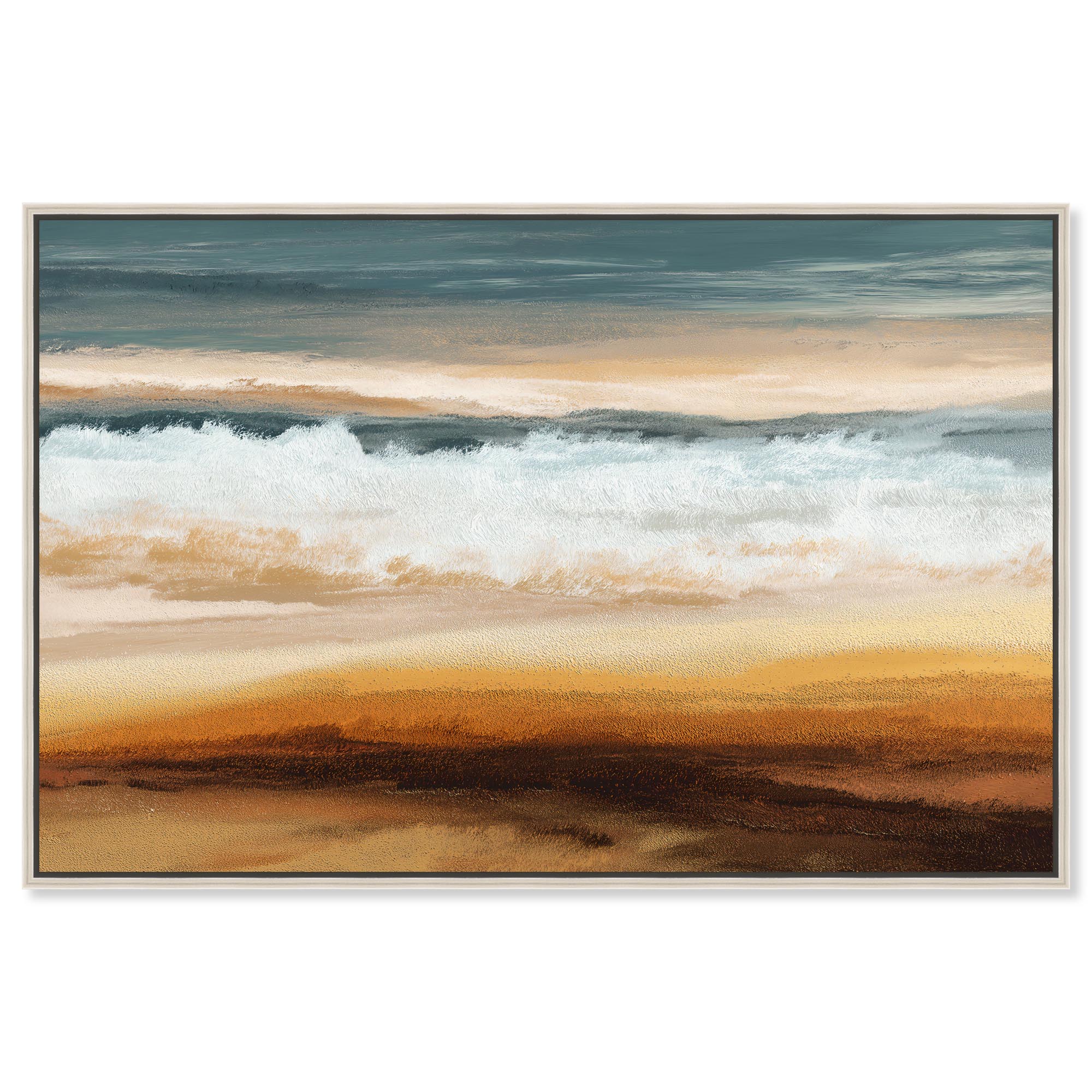 Sandspit Shoreline Canvas Print Coastal Bathroom Art by Art Remedy ...
