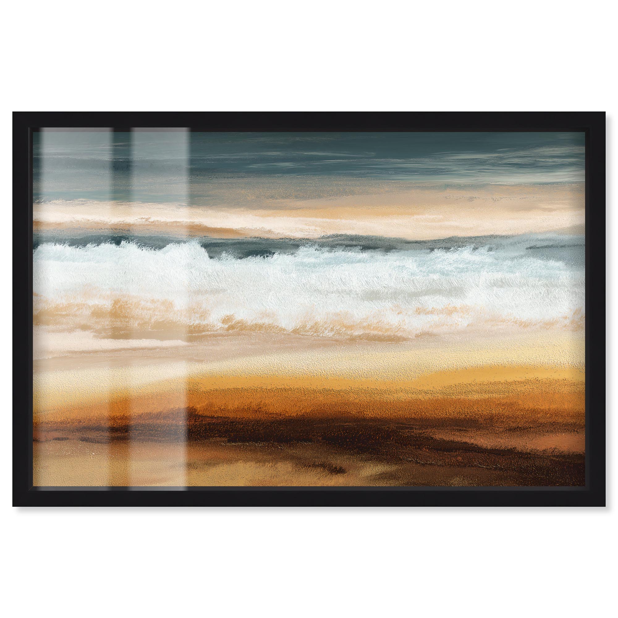 Sandspit Shoreline Shadowbox Print Coastal Bathroom Art by Art Remedy ...