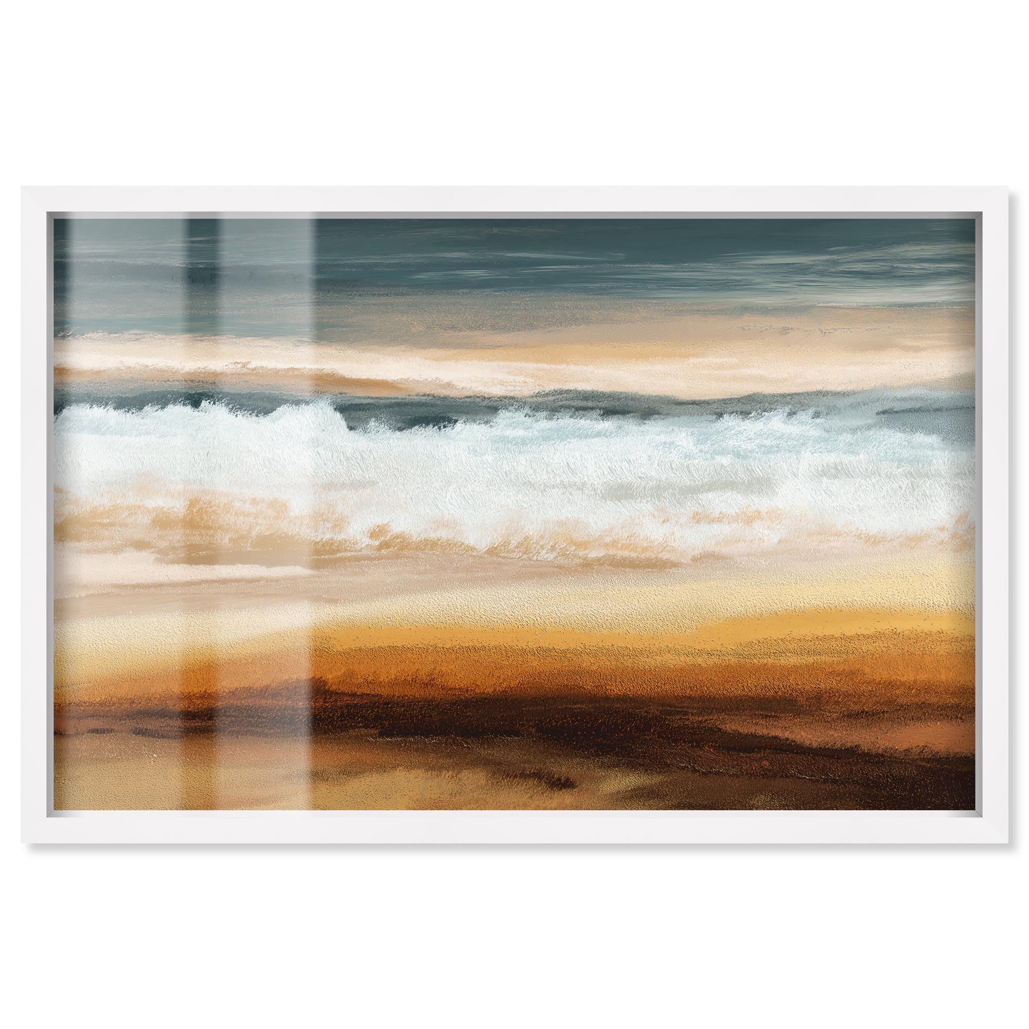 Sandspit Shoreline Shadowbox Print Coastal Bathroom Art by Art Remedy ...