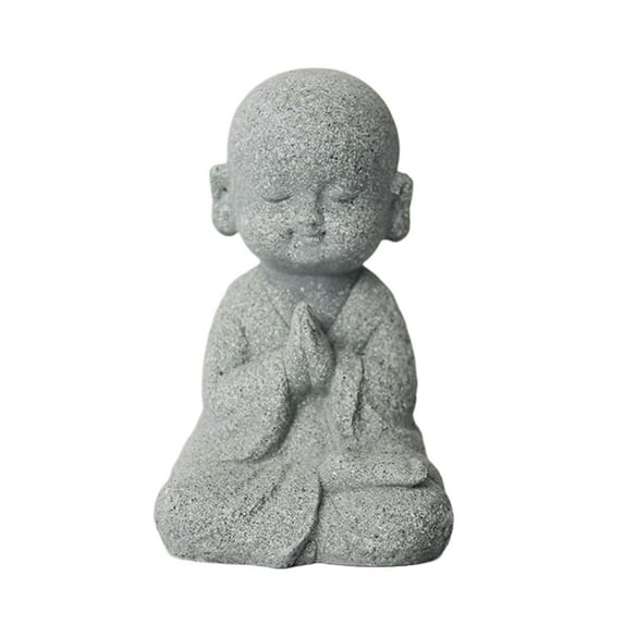Sandst Buddha Statue Figurines Baby Ornaments Cute Pet for Desktop Office Decor Sculptures Collections , hands together