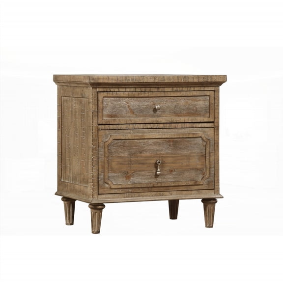 Sandstone Buff 2-Drawer Nightstand - Easy to Set Up!