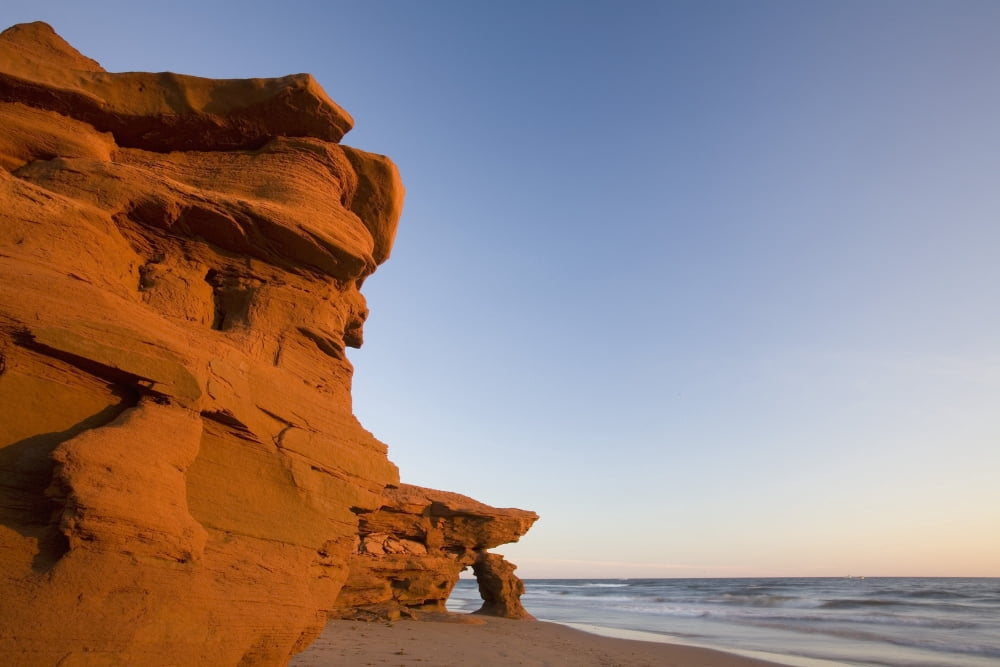 Sandstone Cliffs Seaview Prince Edward Island Canvas Art - John Sylvester Design Pics (17 x 11)