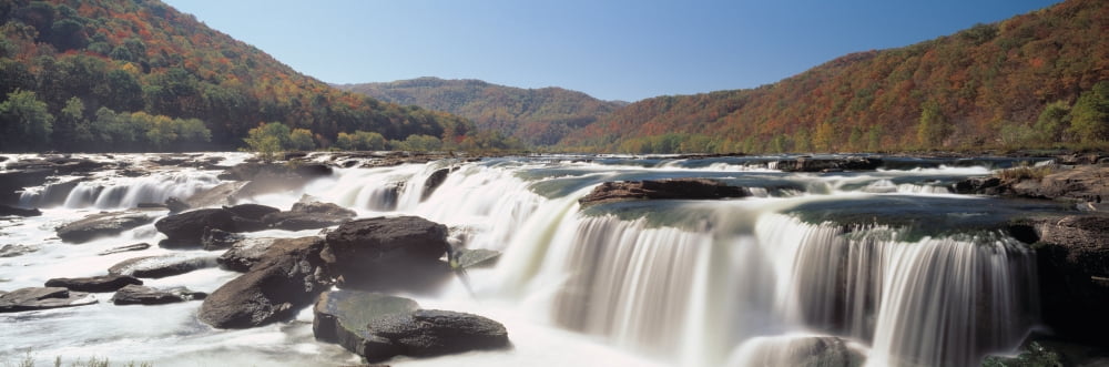 Sandstone Falls New River Gorge WV USA Canvas Art - Panoramic Images (27 x 9)