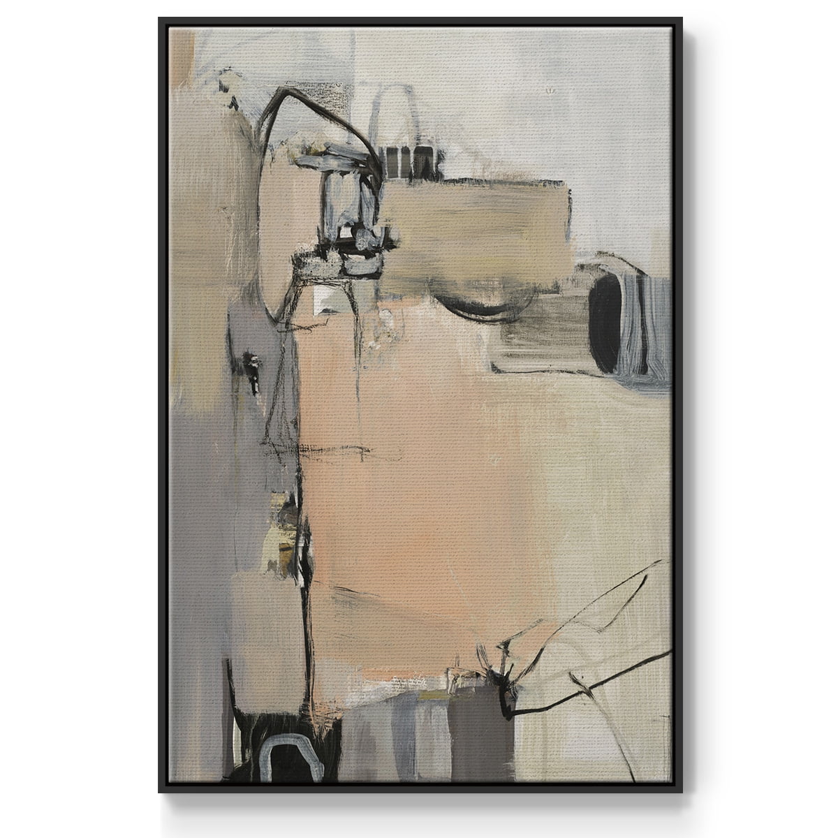 Sandstone Framed Premium Gallery Wrapped Canvas - Ready to Hang - 17 x 25 - Black Floating Frame