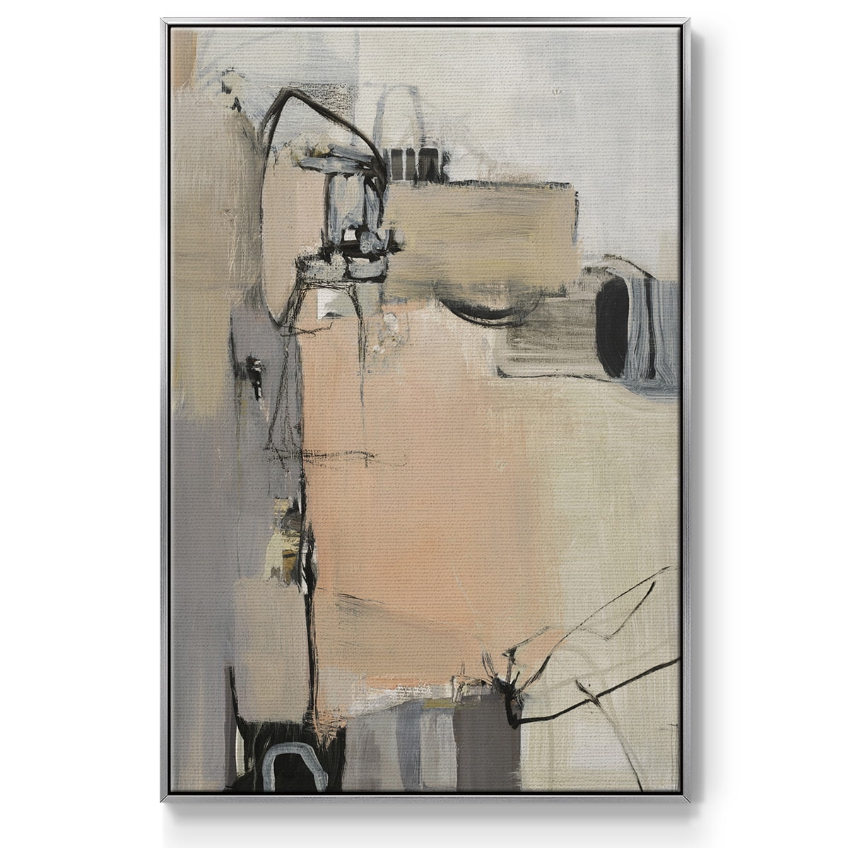Sandstone Framed Premium Gallery Wrapped Canvas - Ready to Hang - 17 x 25 - Silver Floating Frame