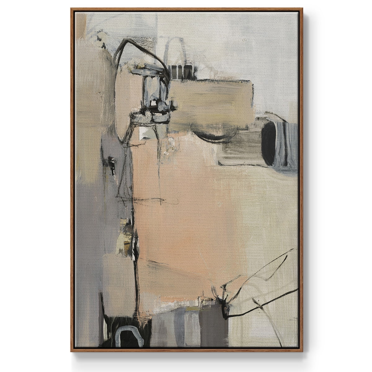 Sandstone Framed Premium Gallery Wrapped Canvas - Ready to Hang - 17 x 25 - Walnut Floating Frame