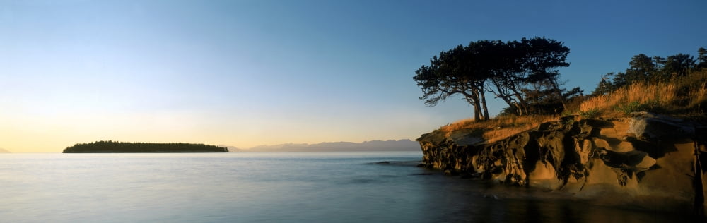 Sandstone Islet Near Silva Bay Gabriola Island British Columbia Canada Canvas Art - David Nunuk Design Pics (36 x 13)