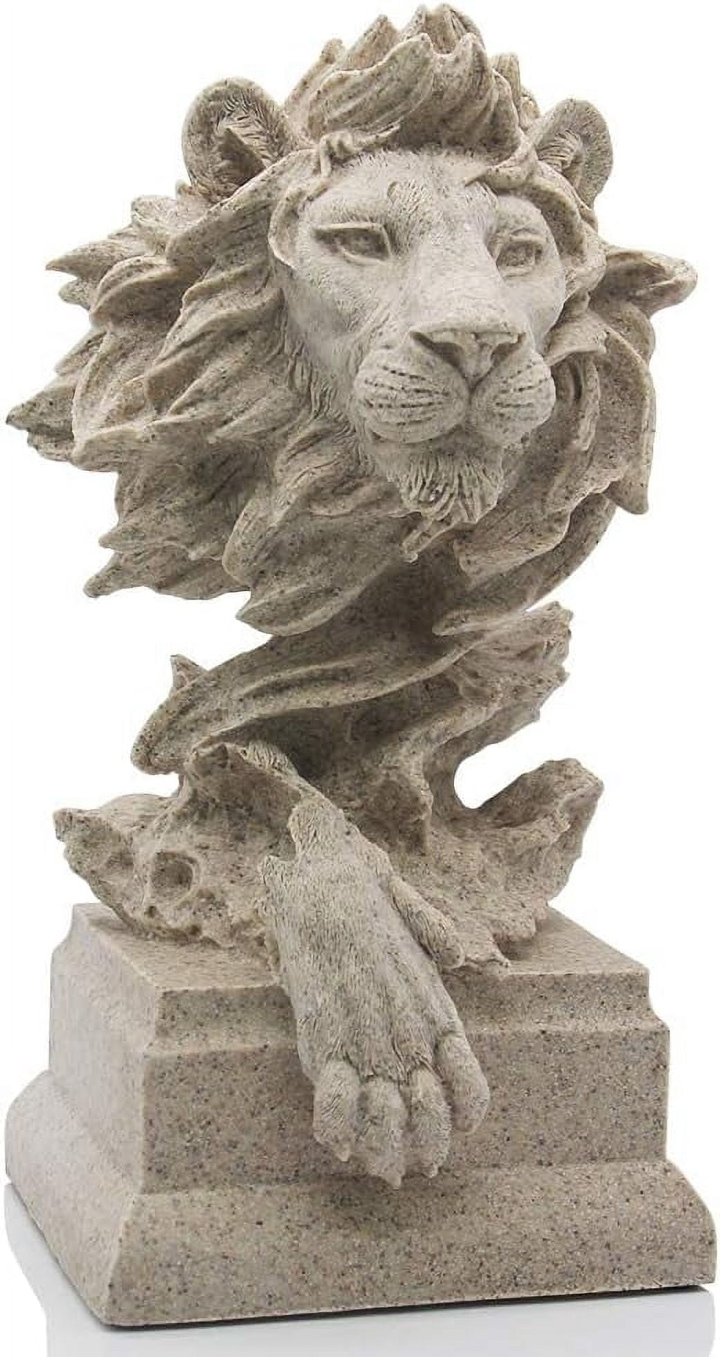 Sandstone Lion Statue, King of Beasts Figurine for Home, Study & Living ...
