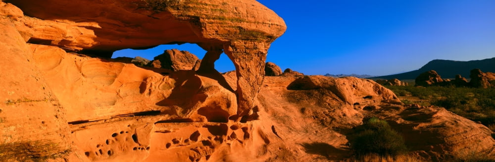 Sandstone Rock Formation At Sunrise Nevada Canvas Art - Panoramic Images (27 x 9)