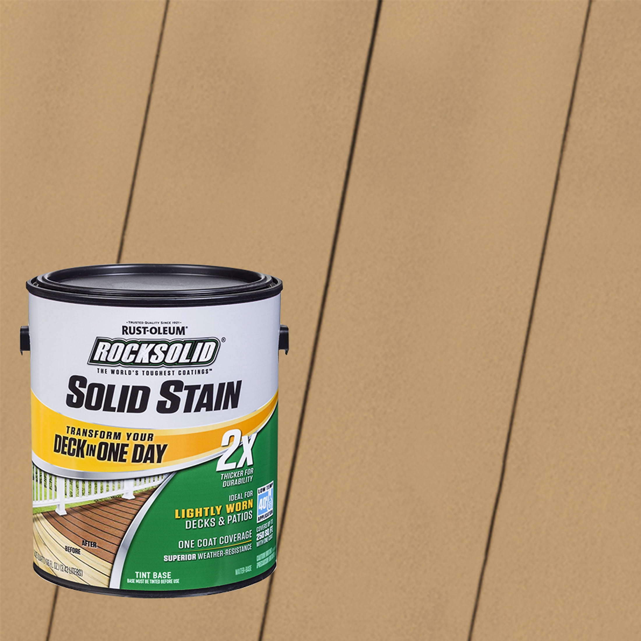 Sandstone, Rust-Oleum RockSolid 2X Solid Exterior Wood Deck Stain-319781T, Gallon