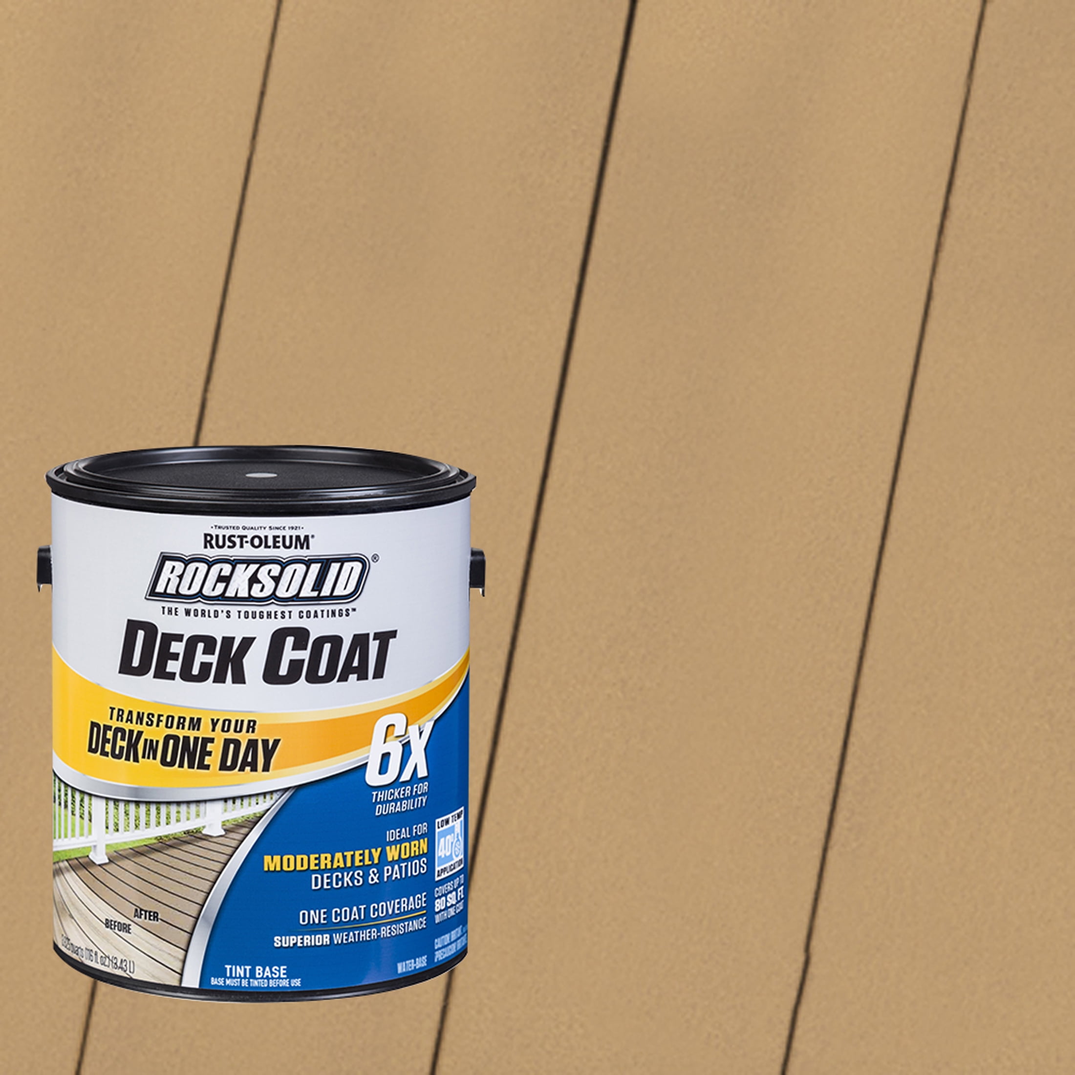Sandstone, Rust-Oleum RockSolid 6X Exterior Wood Deck Coat-319661T, Gallon