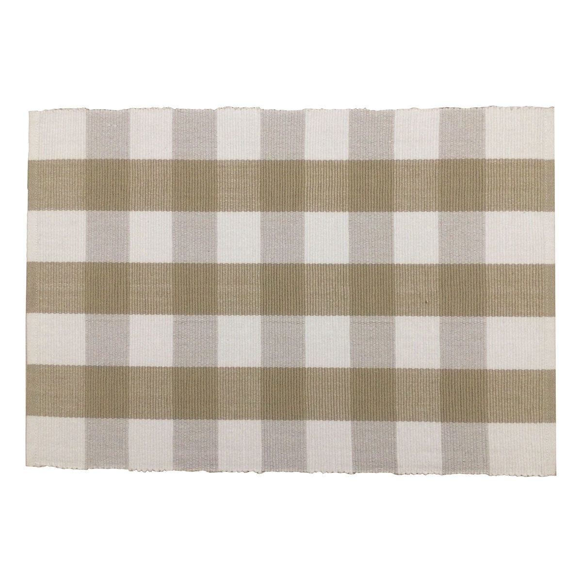 Sandstone & White Check Cotton Woven Placemat Set of 6