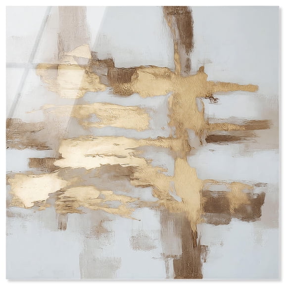 Sandstone and Gold I Acrylic Print Coastal Gold Wall Art by Art Remedy, Ready to Hang, 20 x 20