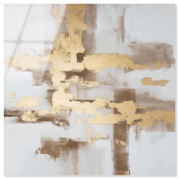 Sandstone and Gold II Acrylic Print Coastal Gold Wall Art by Art Remedy, Ready to Hang, 24 x 24