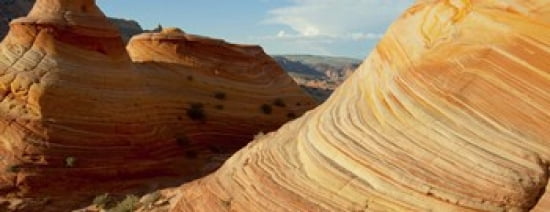 Sandstone rock formations The Wave Coyote Buttes Utah USA Canvas Art - Panoramic Images (30 x 12)