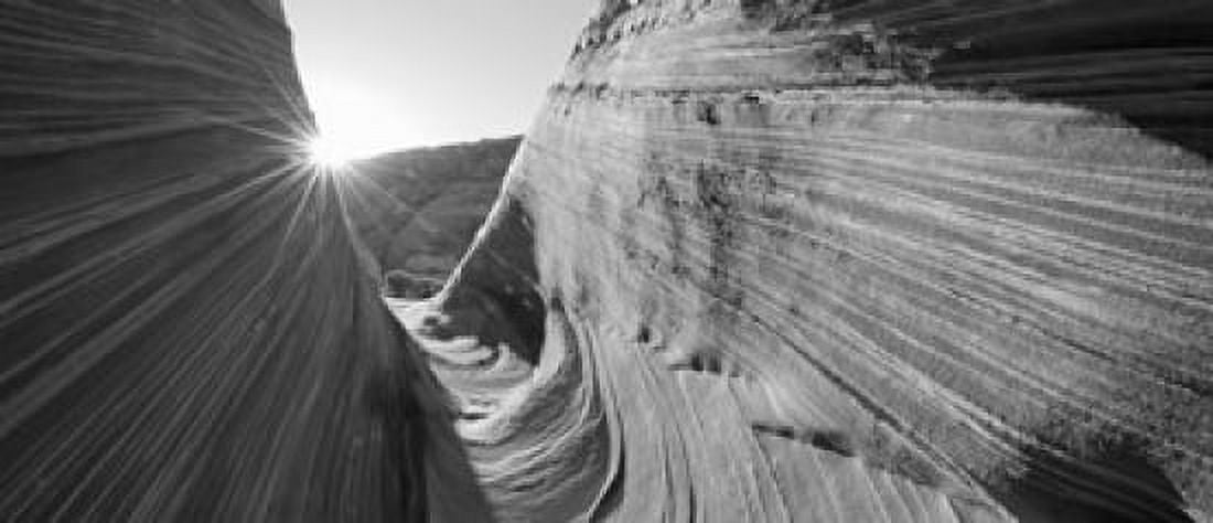 Sandstone rock formations The Wave Coyote Buttes Utah USA Canvas Art - Panoramic Images (30 x 13)