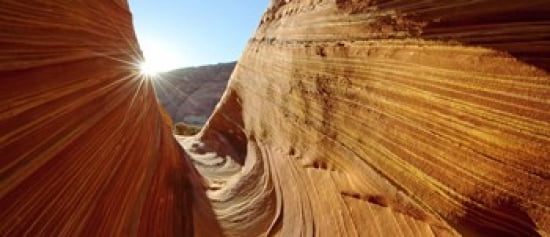 Sandstone rock formations The Wave Coyote Buttes Utah USA Canvas Art - Panoramic Images (30 x 13)