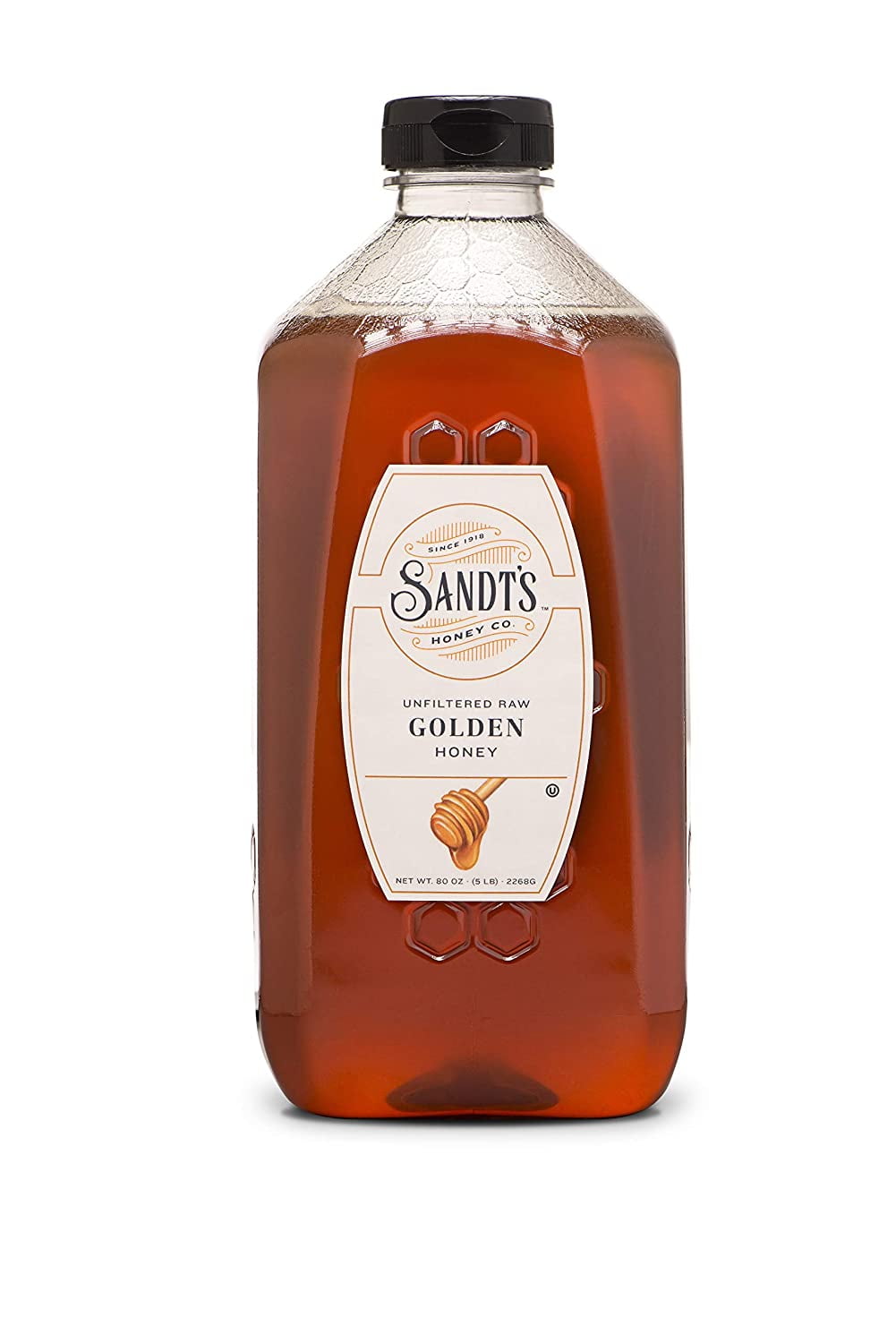 Sandt's Unfiltered Raw Golden Honey (80 oz.) 5 lb. jar