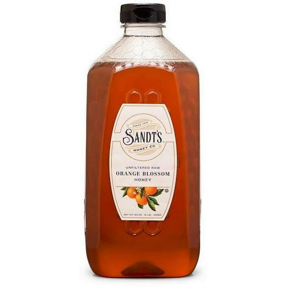 Sandt's Unfiltered Raw Orange Blossom Honey (80 oz.) 5 lb. Jar