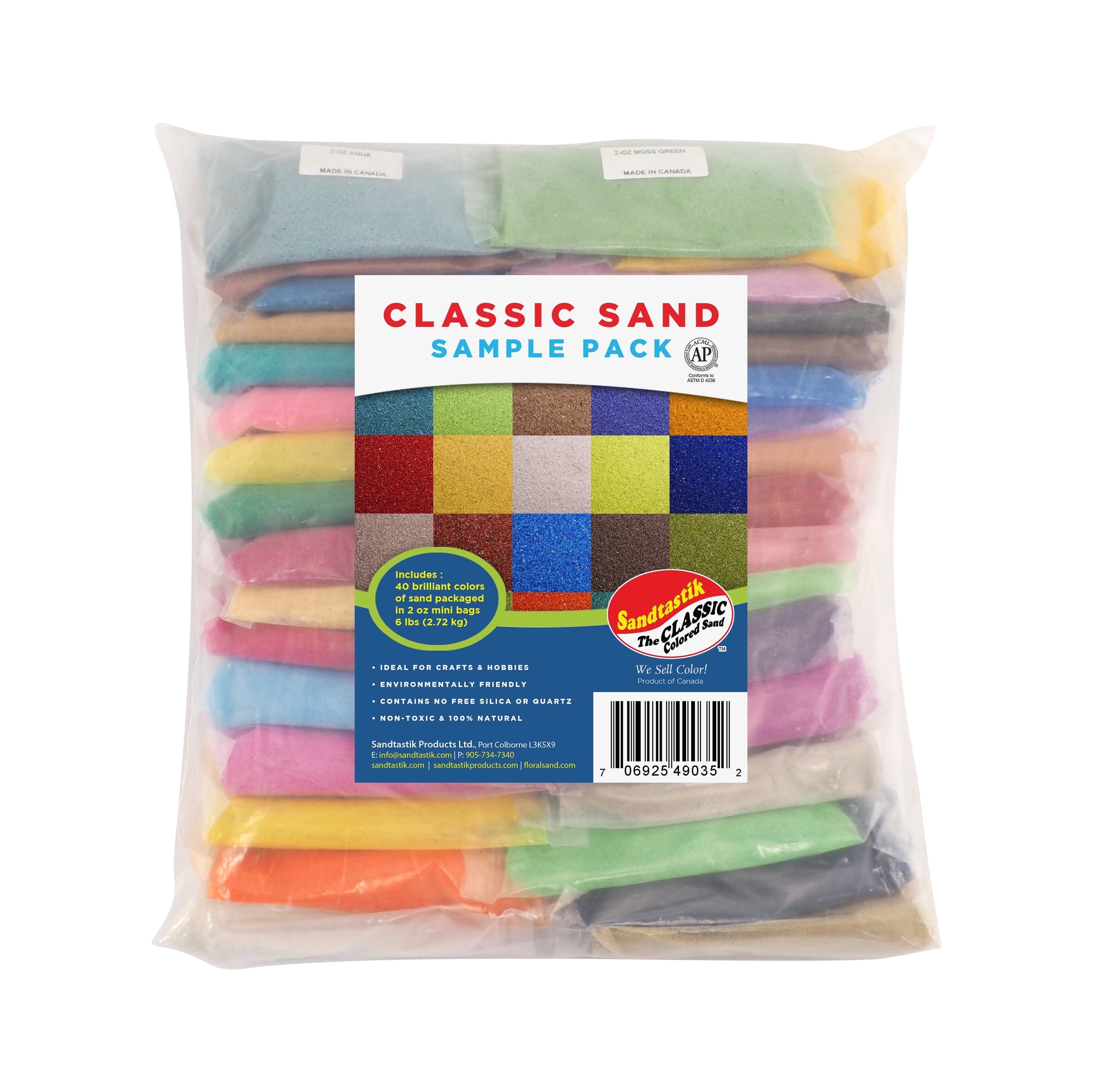 Sandtastik Classic Colored Sand 45-Color Sample Set