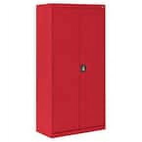 Heavy Duty Red Steel Freestanding Lockable Office Cabinet with Adjustable Shelving