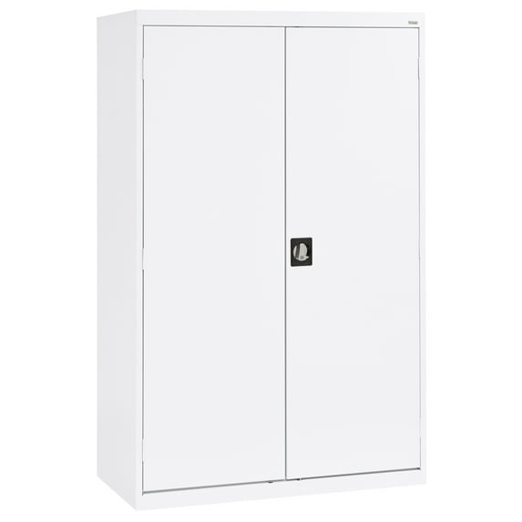 Sandusky Lee 46"W x 24"D x 72"H 5-Shelf Storage Cabinet with Recessed Handle, White