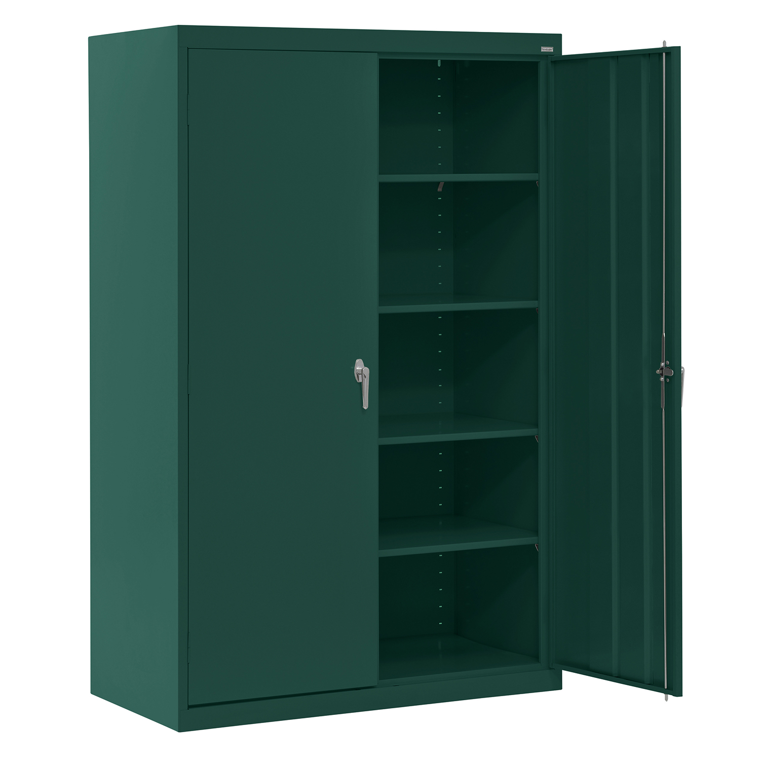 Sandusky Lee 46"W x 24"D x 72"H Locking 5-Shelf Steel Storage Cabinet with Swing Handle, Forest Green - image 1 of 3
