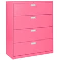 thumbnail image 1 of Sandusky Lee 600 Series 42" 4-Drawer Lateral File, Pom Pom Pink, 1 of 1