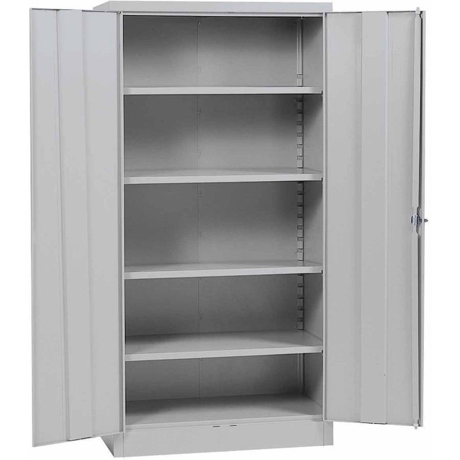 Sandusky Lee 72 Inch SnapIt Steel Storage Cabinet with 4 Shelves, Dove Gray