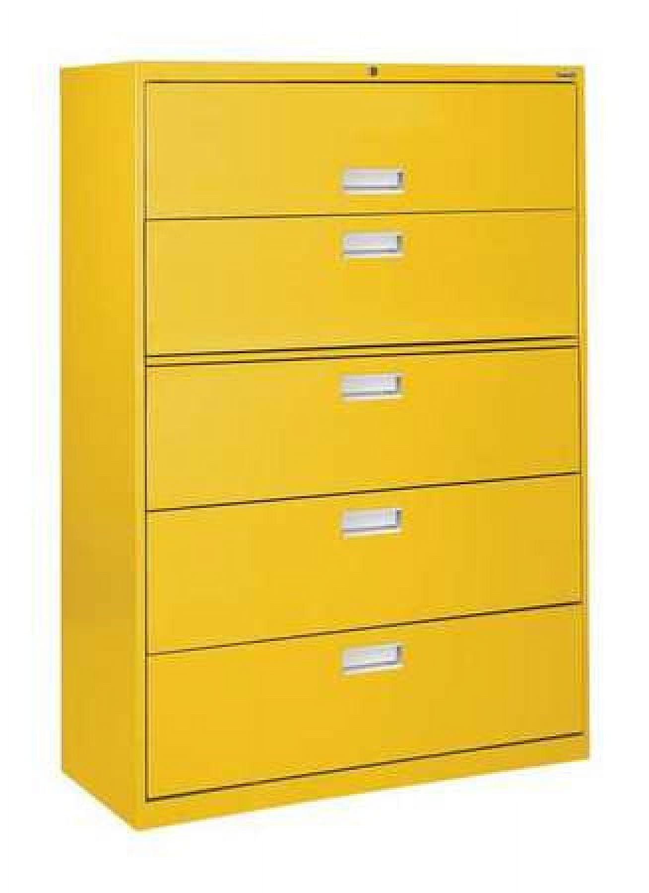 Sandusky Lee LF6A365-EY 600 Series 5 Drawer Lateral File Cabinet, 19.25" Depth x 66.375" Height x 36" Width, Yellow