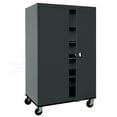 thumbnail image 1 of Solid Door Storage Cabinet, 46 in W, 78 in H, 24 in D, Black, 1 of 12
