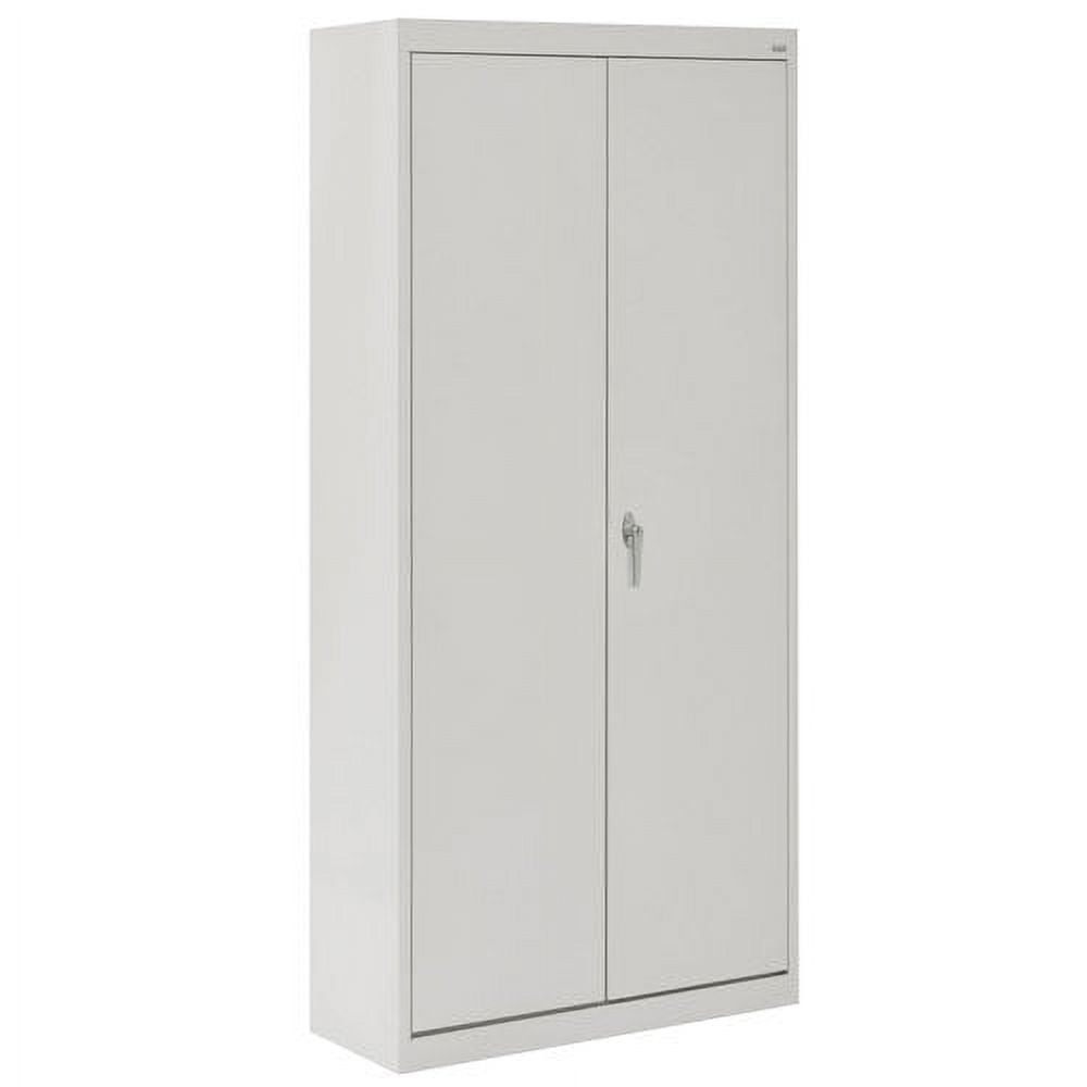 Dove Gray Steel Lockable Storage Cabinet with Adjustable Shelving