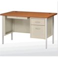 thumbnail image 1 of Sandusky SQ4830PO 600 Series Steel Teachers Desk - Putty - Medium Oak, 1 of 1
