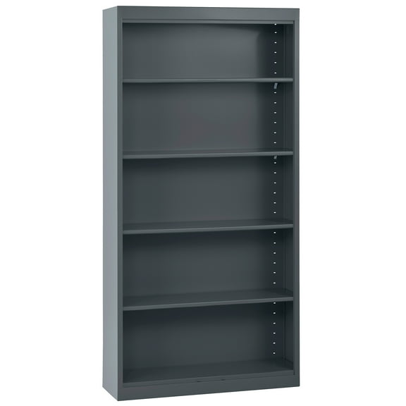 Sandusky Welded Steel Freestanding Bookcase Storage Cabinet, Charcoal