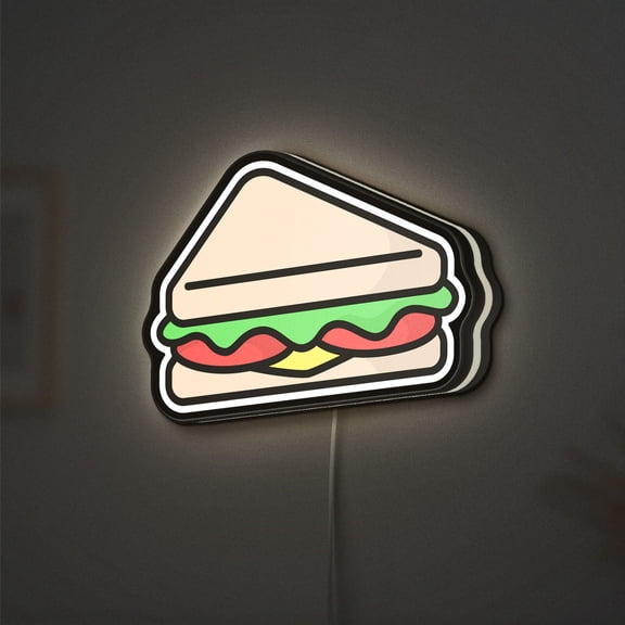 Sandwich 3D Novelty Light Box for Food Trucks, Street Food Decor, Ideal for Street Food Fans (Height 16 inch, 40cm)
