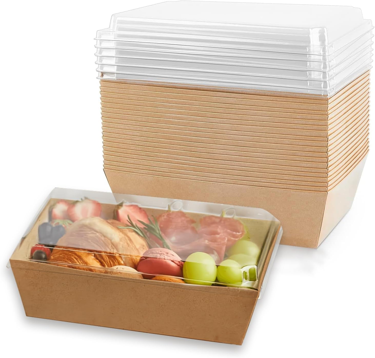 Sandwich Bakery Boxes with Clear Lids Charcuterie To Go Containers