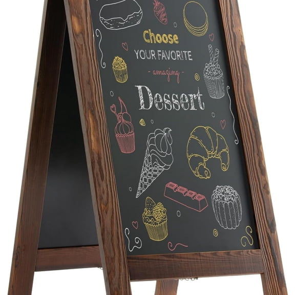 Sandwich Board 40"x20" Solid Pine Wood Rustic Brown,Chalk Board Sign Board,Sandwich Board Signs Outdoor, Chalkboard Easel,A Frame Chalkboard Sign