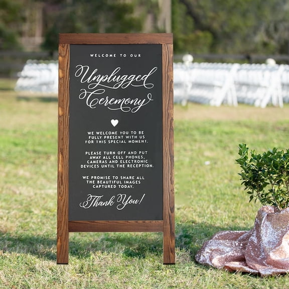 Sandwich Board 48"x24" Solid Pine Wood Rustic Brown,Chalk Board Sign Board,Sandwich Board Signs Outdoor, Chalkboard Easel,A Frame Chalkboard Sign